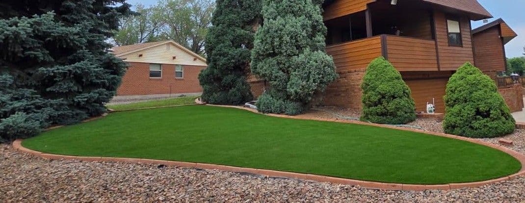 Gallery photos for Arvada Front Yard Gets a Low-Maintenance Artificial Turf Upgrade: Image #1