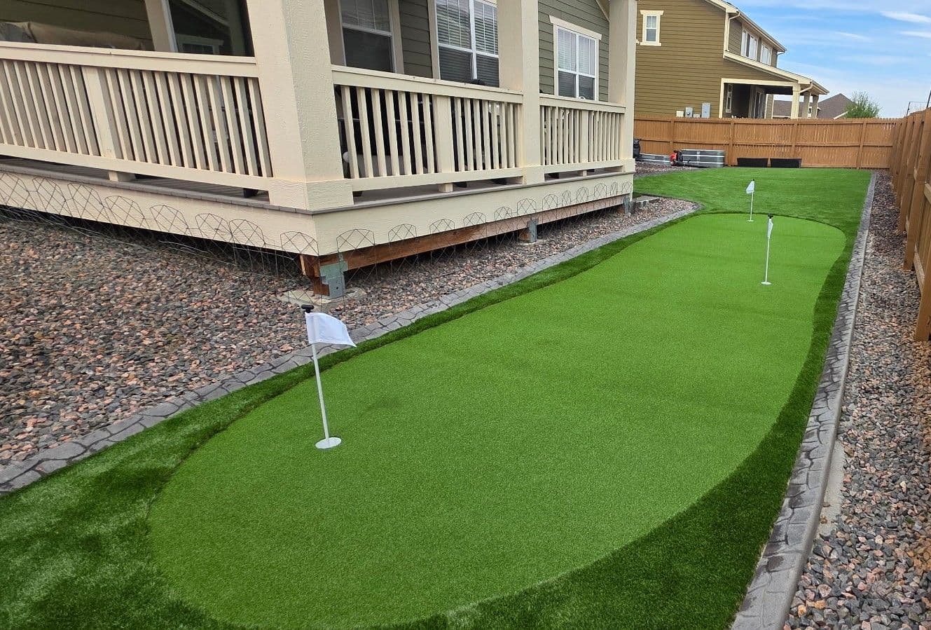 Gallery photos for Dead Lawn to Lush Backyard with Putting Green in Thornton: Image #1