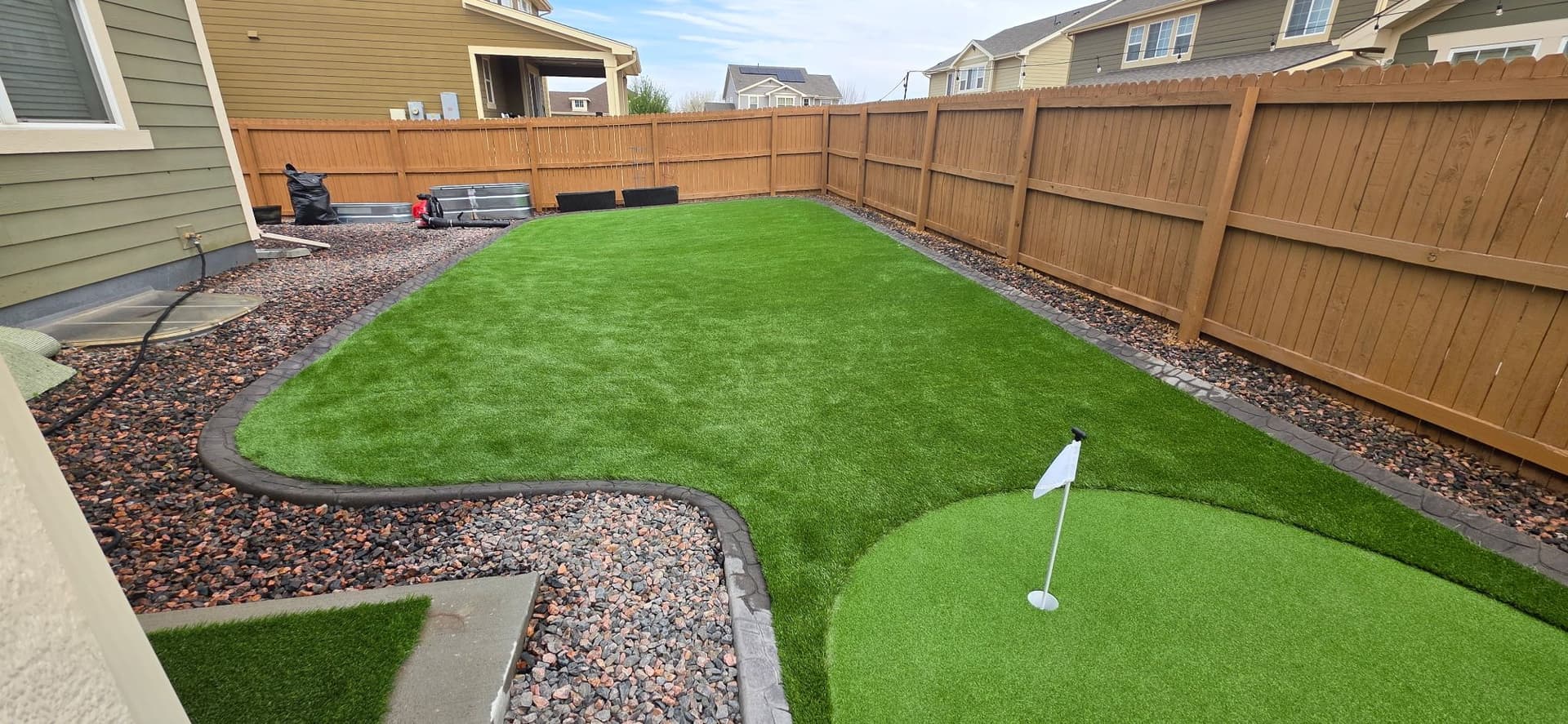 Dead Lawn to Lush Backyard with Putting Green in Thornton image
