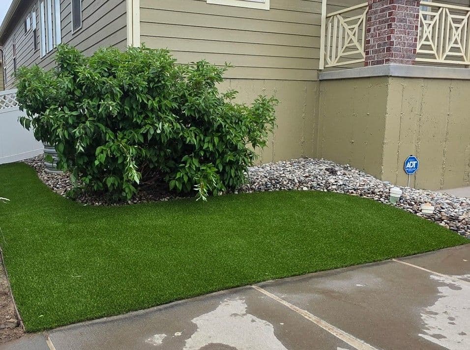 Small Front Yard Artificial Turf Install in Colorado Springs image