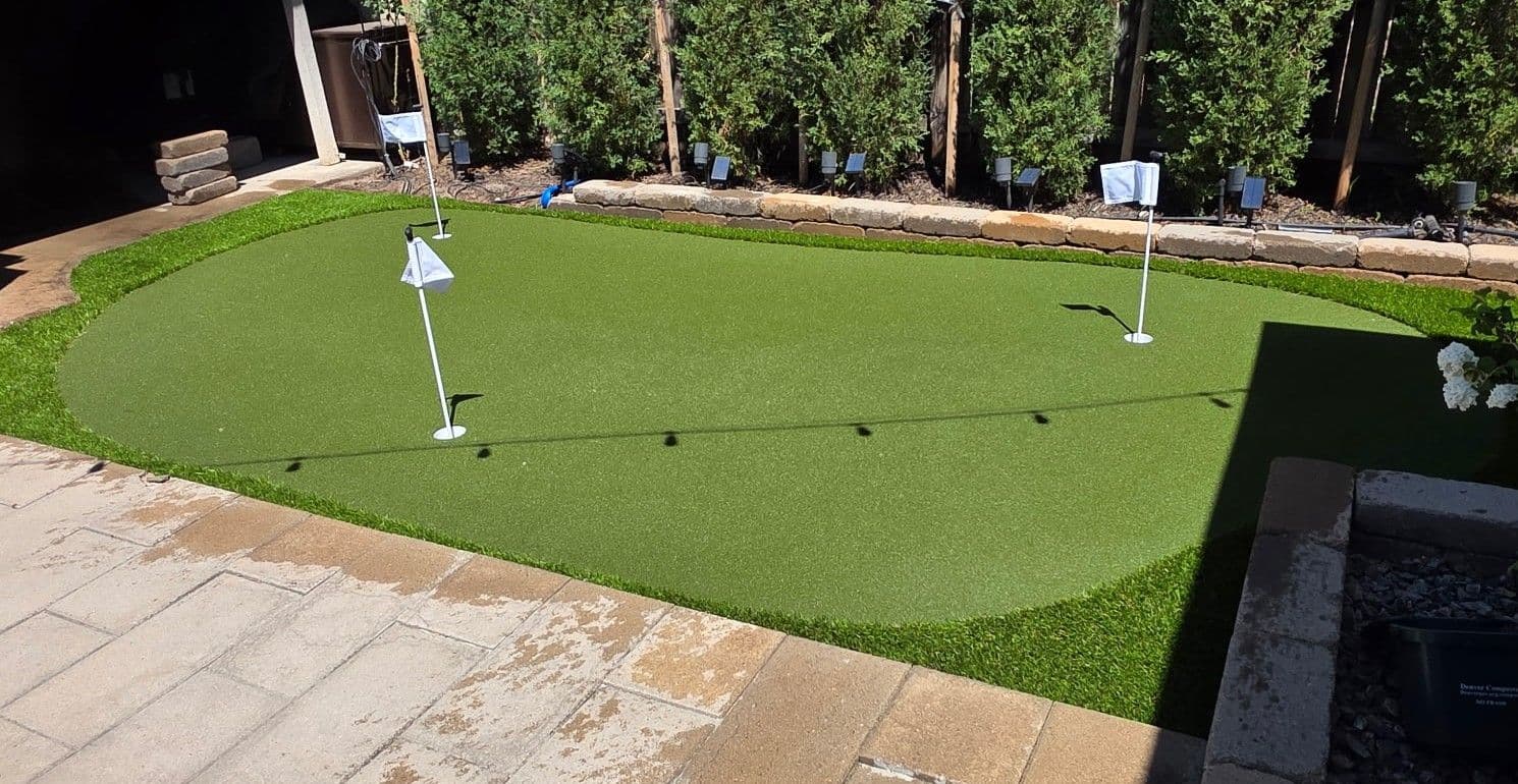 Gallery photos for Custom Backyard Putting Green Built Right Off the Patio in Denver: Image #2