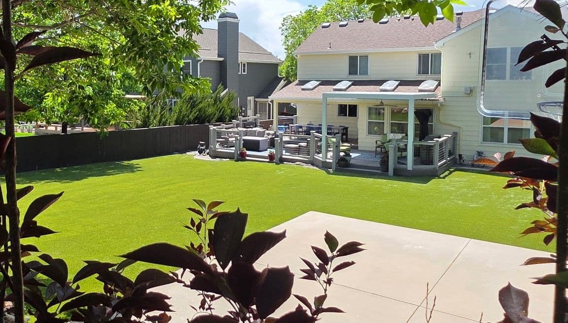 Gallery photos for Dead Backyard Lawn Gets a Full Artificial Turf Install in Highlands Ranch: Image #1