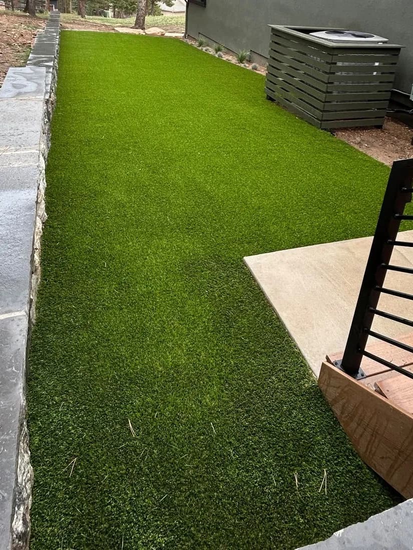 Gallery photos for Artificial Turf Dog Run at a Mountain Home That Stays Clean Year-Round: Image #2