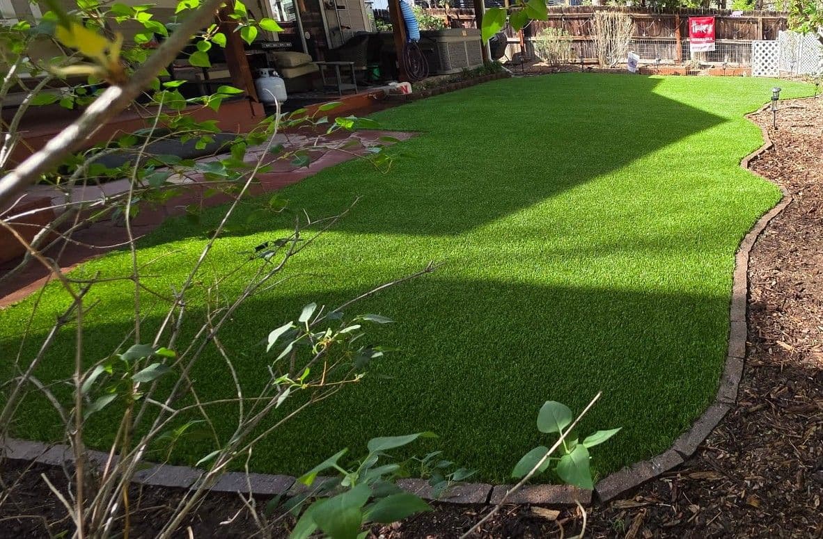 Aurora Backyard Artificial Turf Install During Water Restrictions image