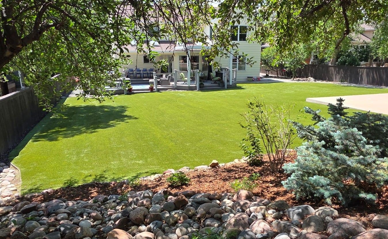 Dead Backyard Lawn Gets a Full Artificial Turf Install in Highlands Ranch image