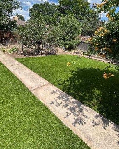 Gallery photos for Pet-Friendly Artificial Turf Installation in Denver Backyard: Image #1