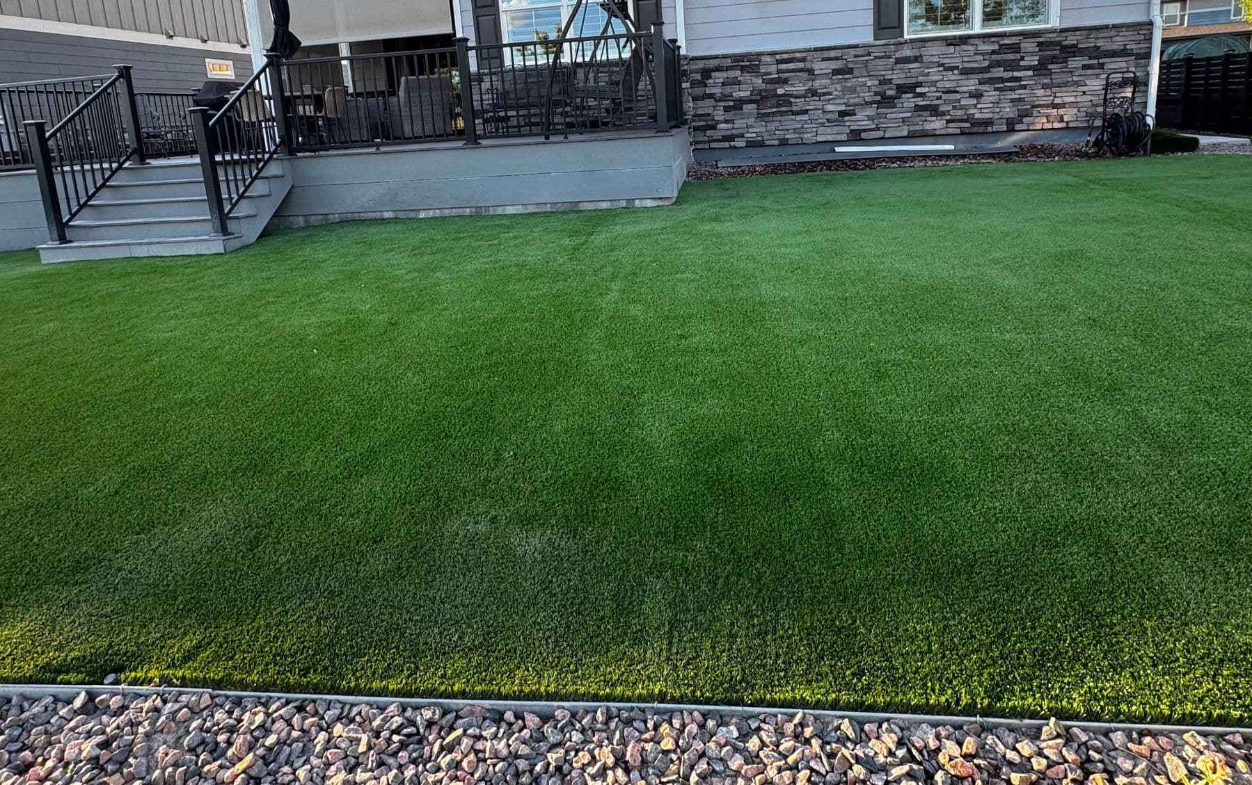 Gallery photos for Artificial Turf Backyard Installation in Aurora CO: Image #1