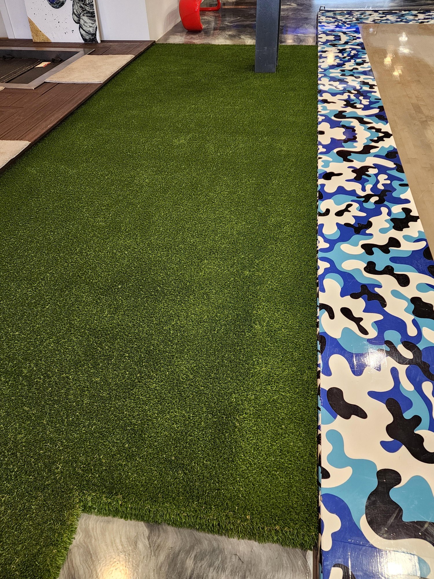 Indoor turf in a gym