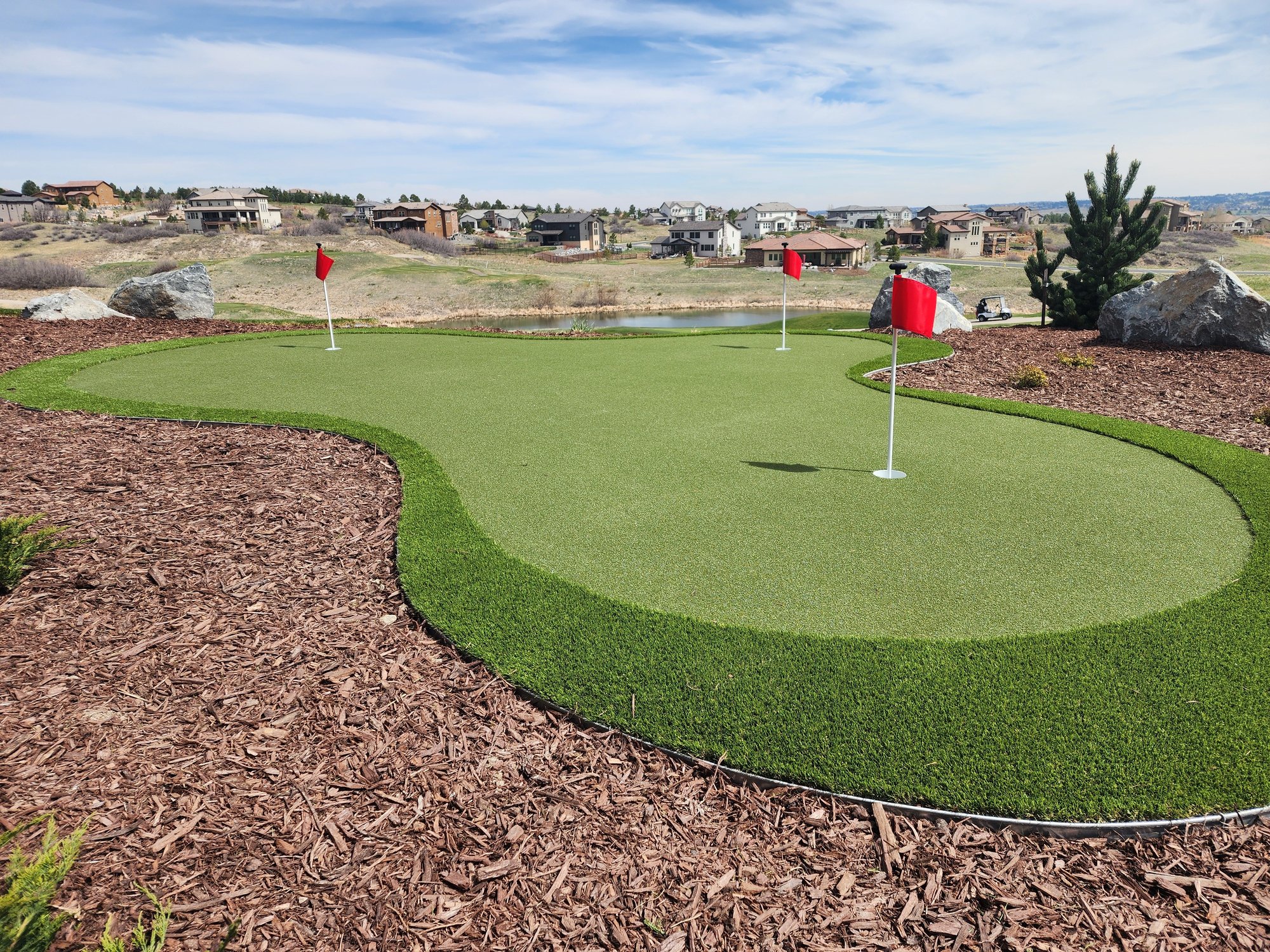Small putting green with fringe