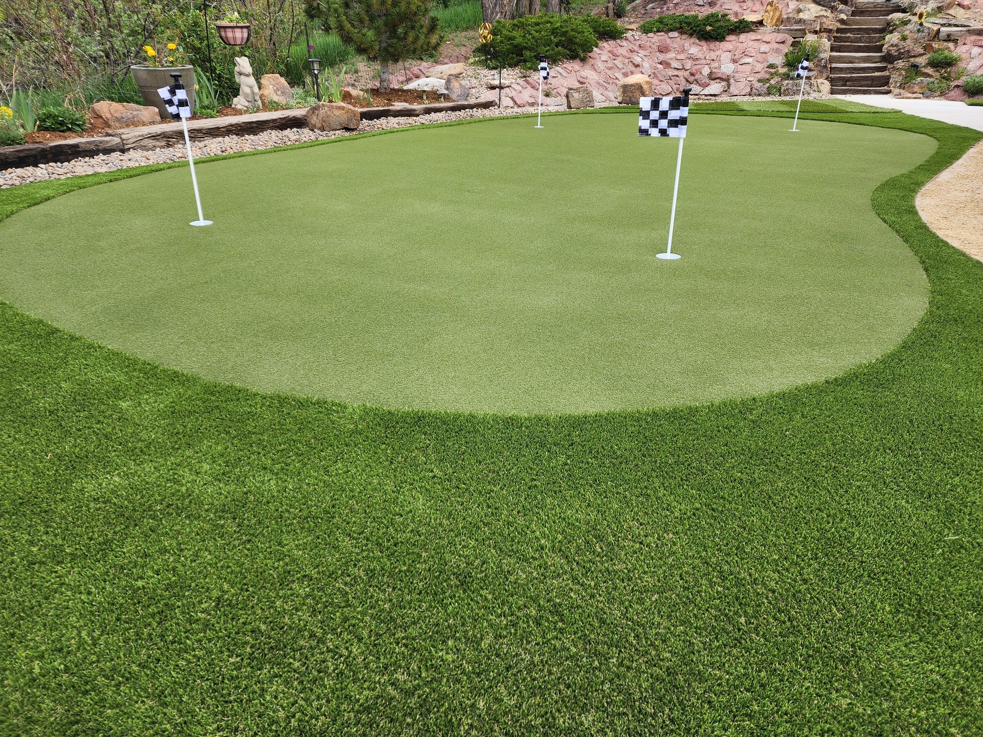 Backyard putting green in Colorado Springs